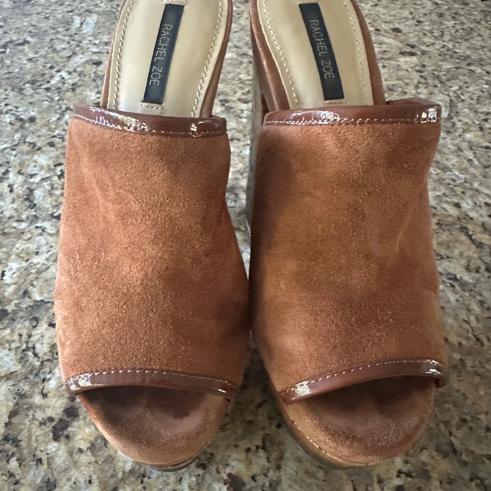 Rachel Zoe Brown Suede Mules